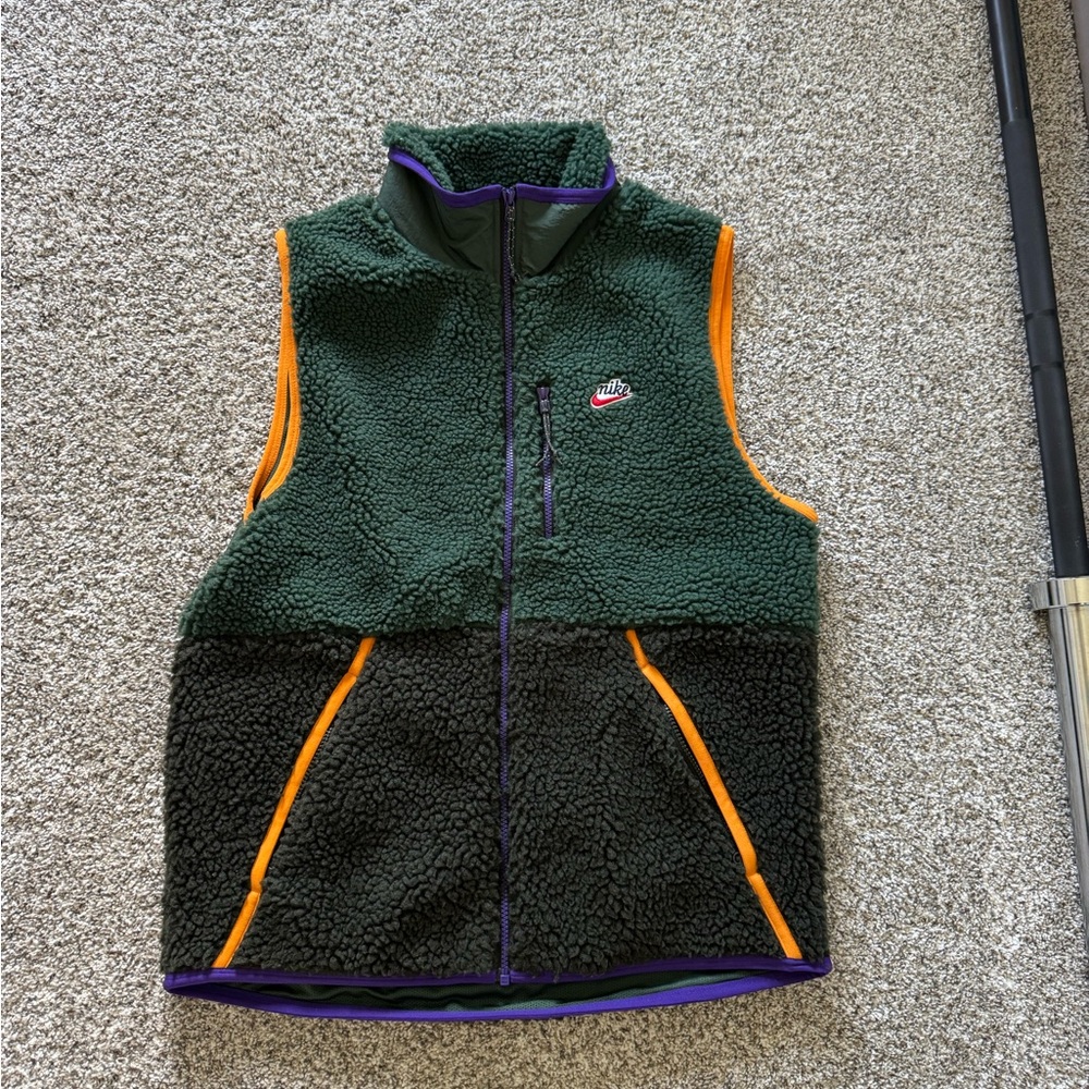 Nike Forest Green and Black Fleece Vest
